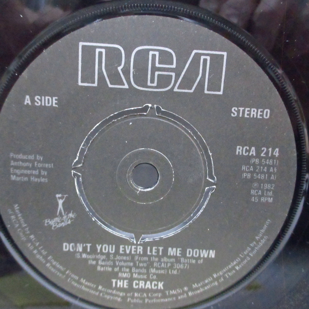 CRACK, THE (ザ ・クラック) - Don't You Ever Let Me Down (UK オリジナル 7"/ダイカット光沢ソフト紙ジャケ) '82年ファースト!