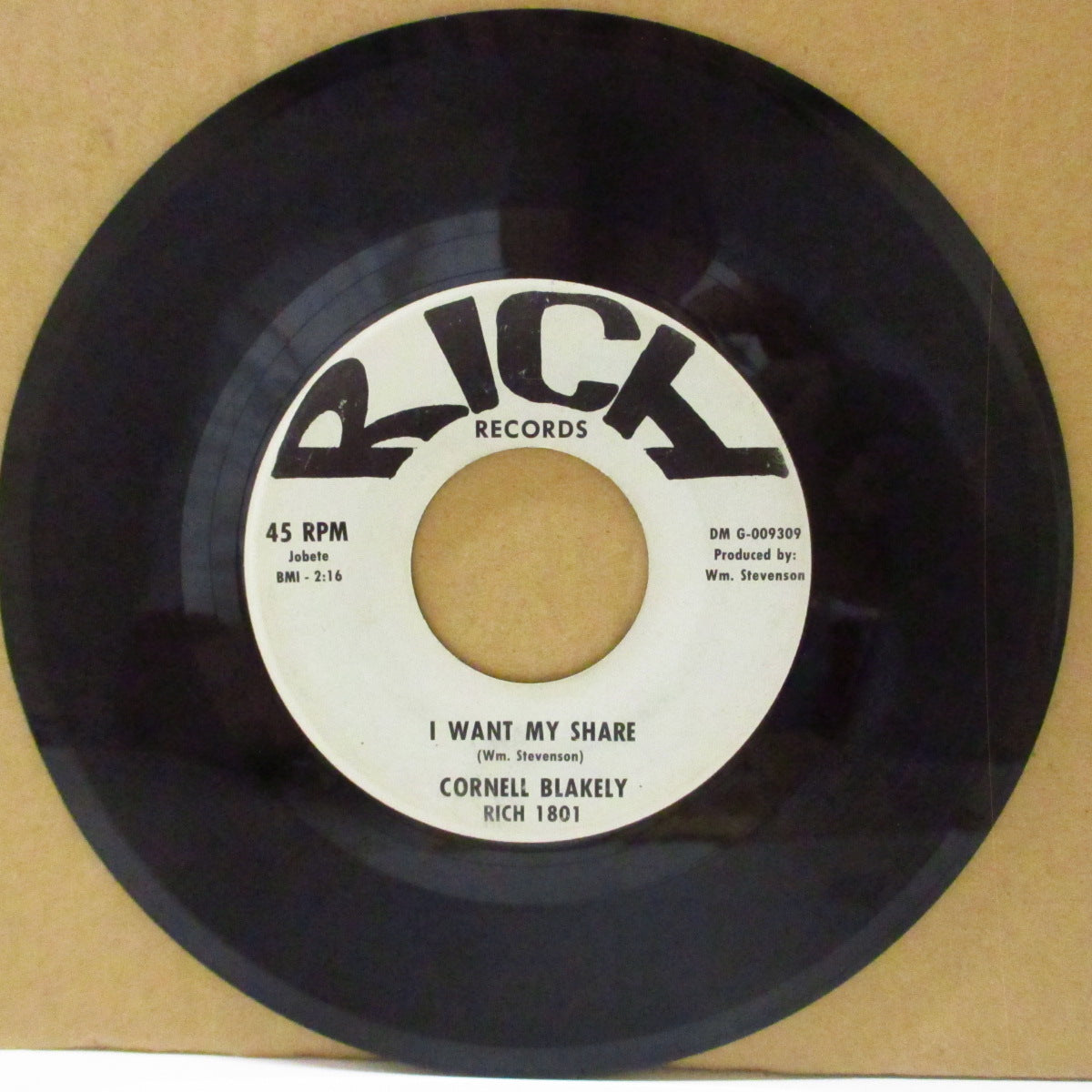 CORNELL BLAKELY (コーネル・ブレイクリー) - I Want My Share (US '63 オリジナル 7インチ) POPCORN調ニューブリードR&Bノーザン!