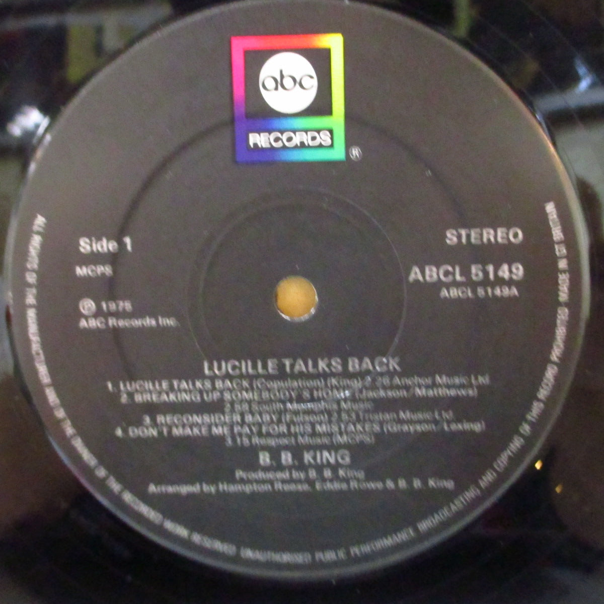 B.B.KING (B.B.キング) - Lucille Talks Back (UK '75 オリジナル・ステレオ LP) 近年稀な美品!