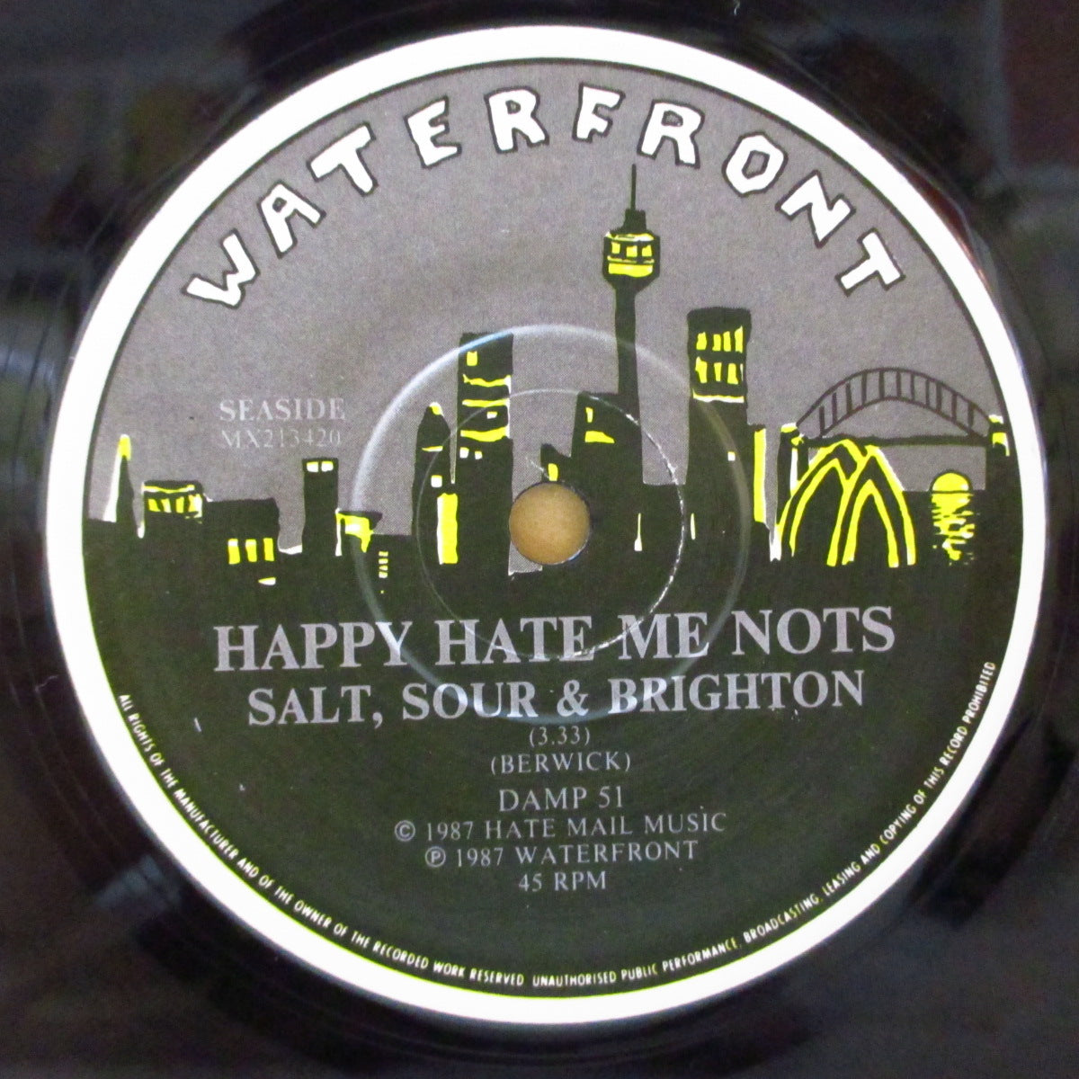 HAPPY HATE ME NOTS (ハッピー・ヘイト・ミー・ノッツ) - Salt Sour And Brighton (OZ オリジナル 7インチ+光沢固紙ジャケ, インサート) '87年シングル