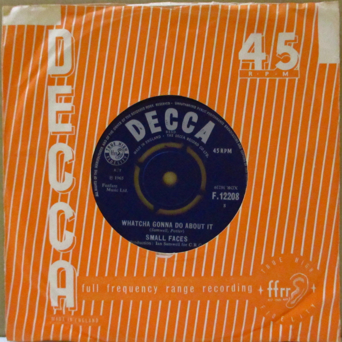 SMALL FACES (スモール・フェイセス) - Whatcha Gonna Do About It (UK '65 オリジナル 7インチ+カンパニースリーブ)