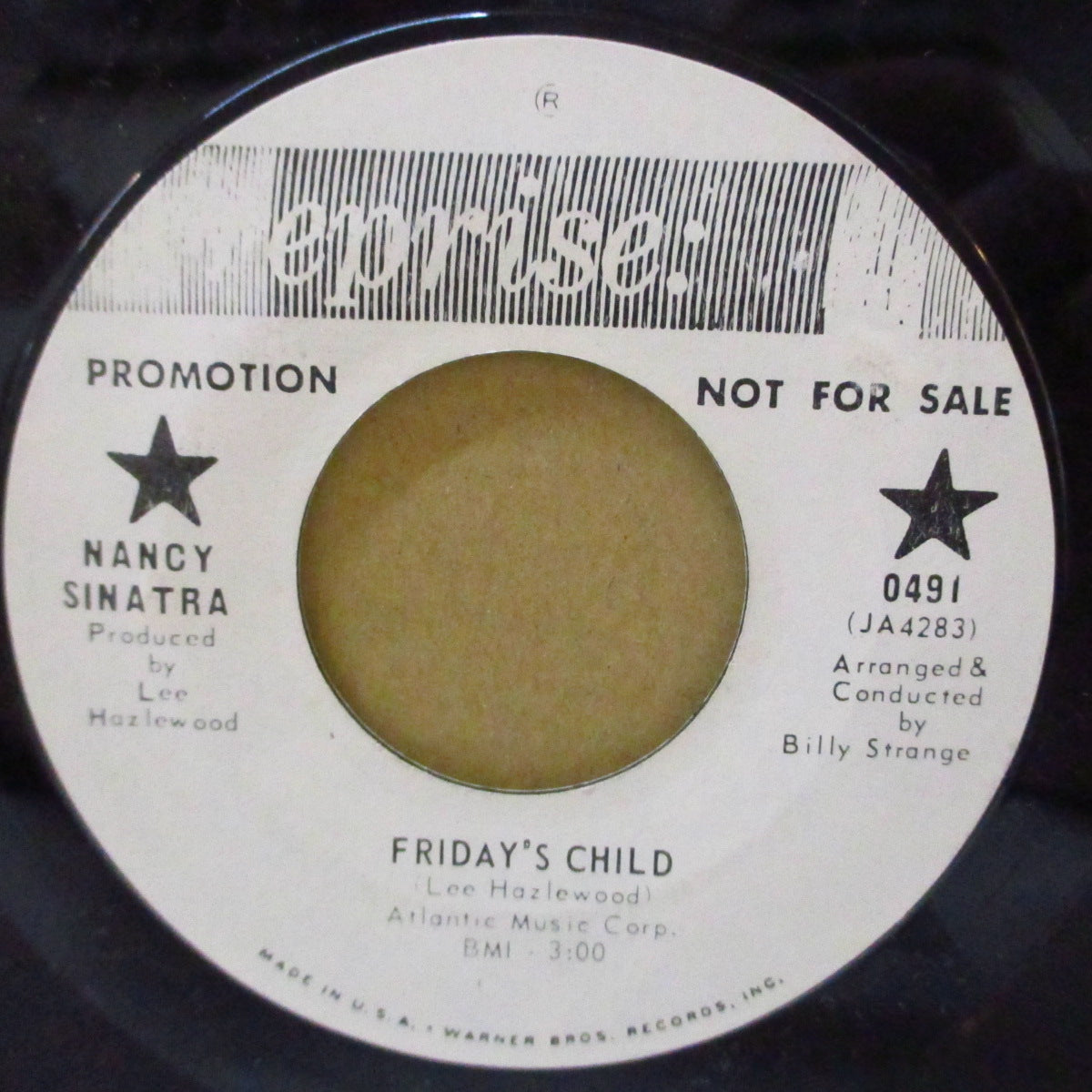 NANCY SINATRA (ナンシー・シナトラ) - Friday's Child / Hutchinson Jail (US '66 プロモ「白ラベ」7インチ)ブルージィ・スロウ・ポップ