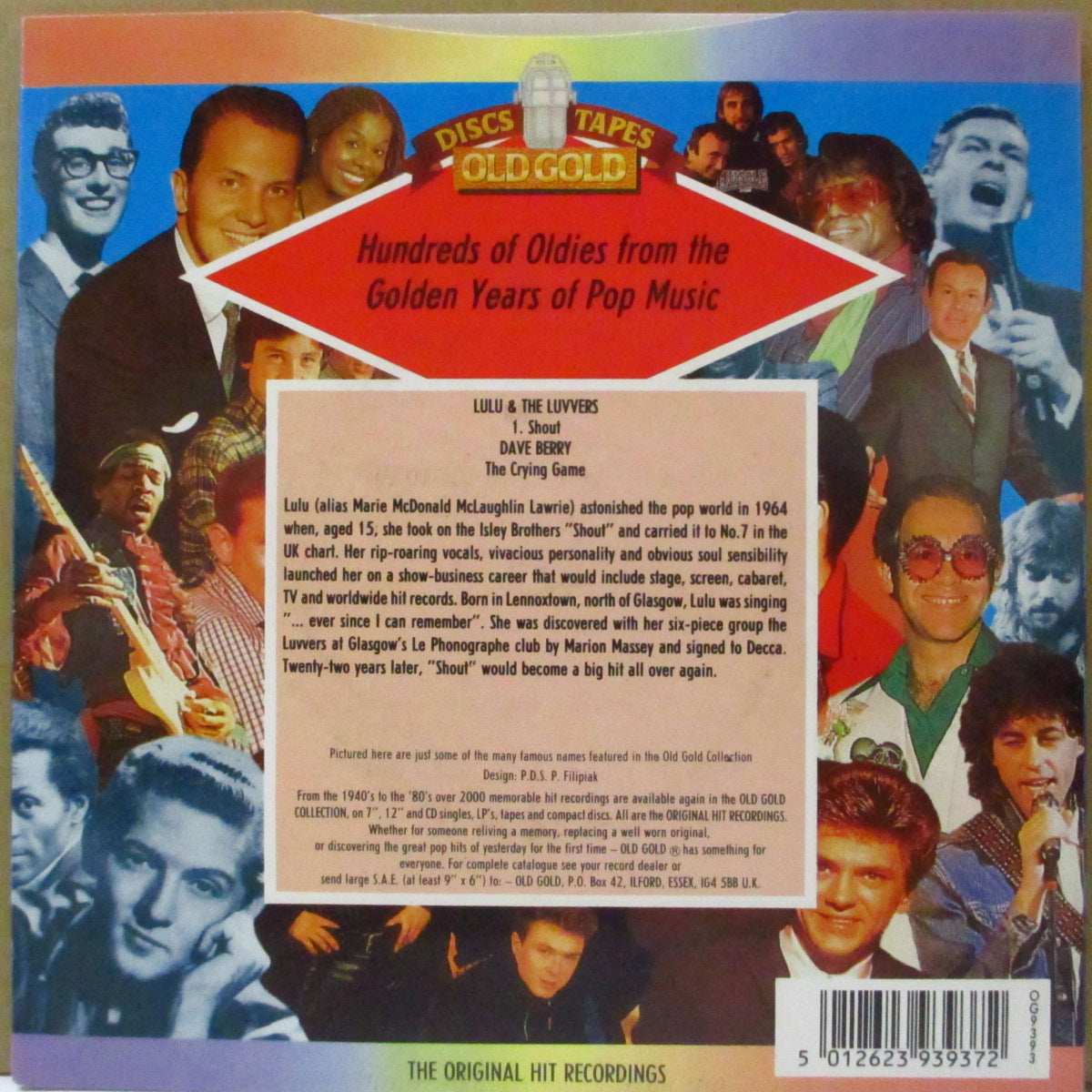 LULU & THE LUVERS / DAVE BERRY (ルル & ザ・ラヴァーズ / デイヴ・ベリー) - Shout / The Crying Game (UK '84 ジャケ付きカップリング再発 7インチ)