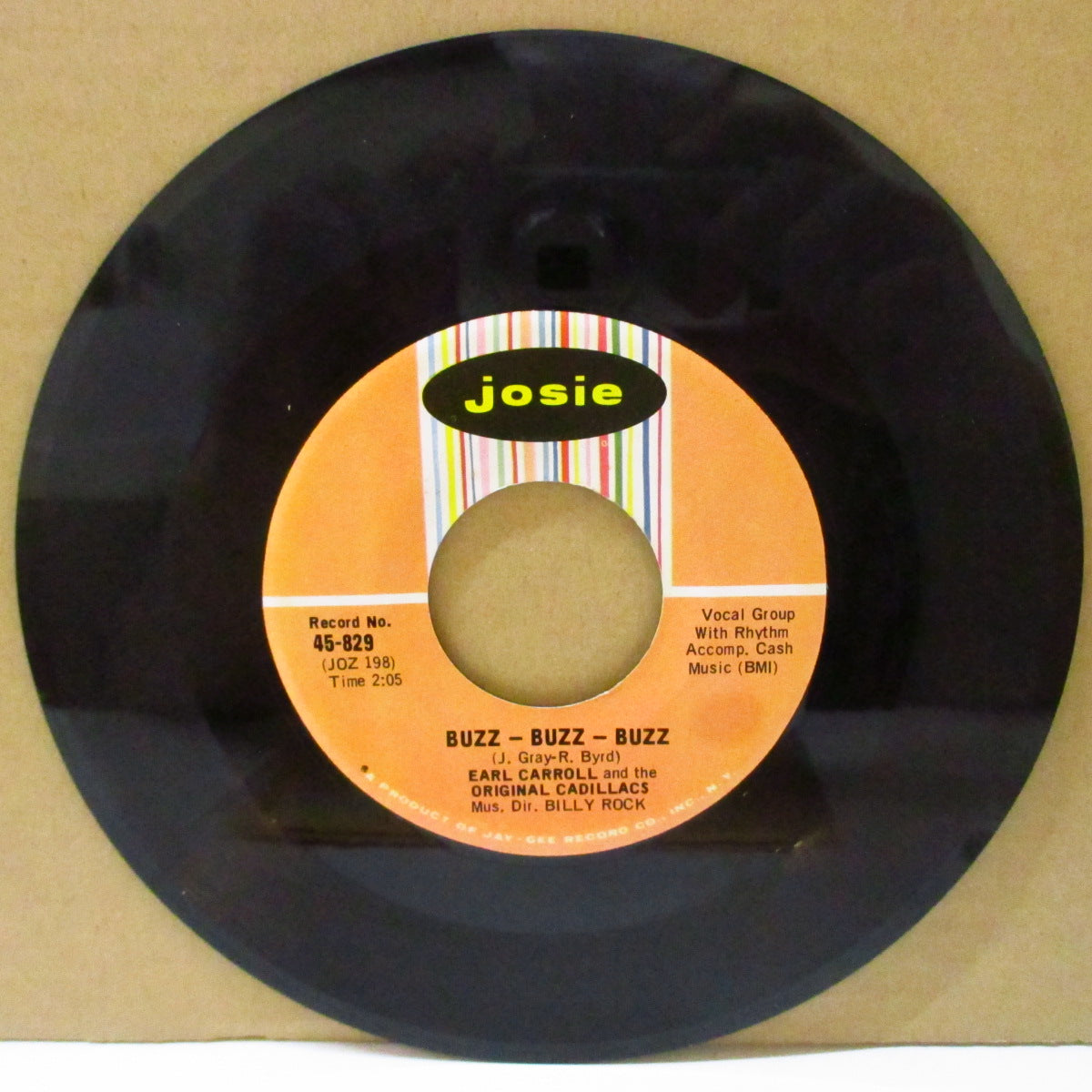 CADILLACS (EARL CARROLL & THE ORIGINAL CADILLACS) (アール・キャロル & ザ・オリジナル・キャディラックス) - Buzz-Buzz-Buzz (US 50's セカンドプレス 7インチ)ドゥワップ・ジャイヴァー名曲カヴァ!