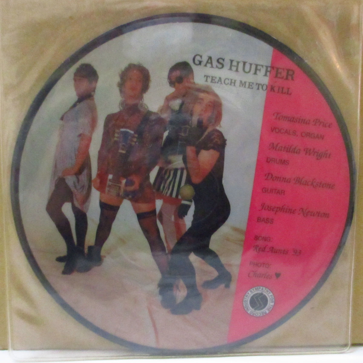 GAS HUFFER / RED AUNTS (ガス・ハファー / レッド・アンツ) - Teach Me To Kill (US 限定ピクチャー 7インチ+PVC) '94年スプリットシングル