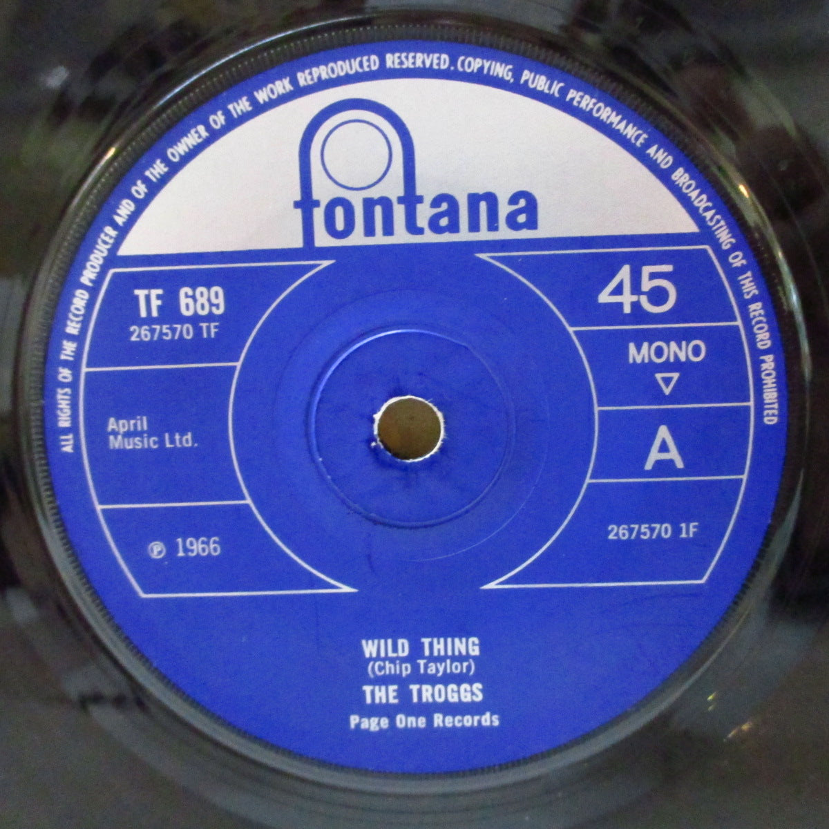 TROGGS (トロッグス) - Wild Thing / From Home (UK '66 オリジナル「フラットセンター」モノラル 7インチ)