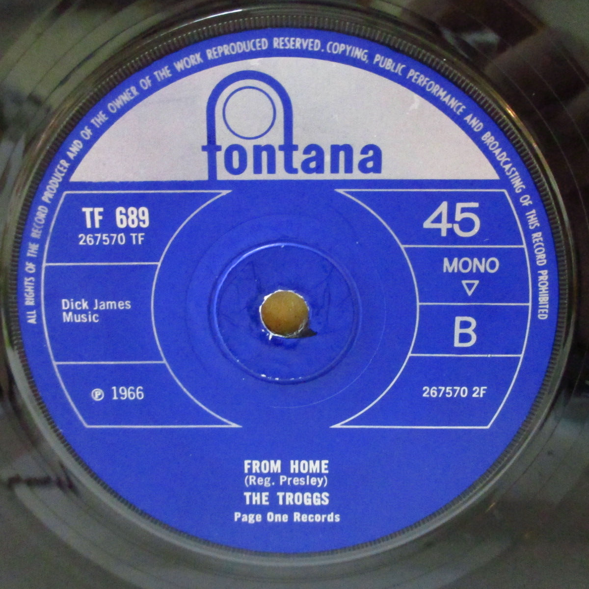 TROGGS (トロッグス) - Wild Thing / From Home (UK '66 オリジナル「フラットセンター」モノラル 7インチ)