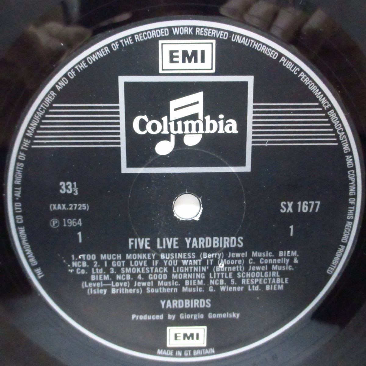 YARDBIRDS (ヤードバーズ) - Five Live Yardbirds (UK '71年再発ボックス「コロンビア」ロゴ、2xボックス「EMI」ロゴが有る黒/銀ラベ「モノラル」 LP /表面コーティング折り返ジャケ)
