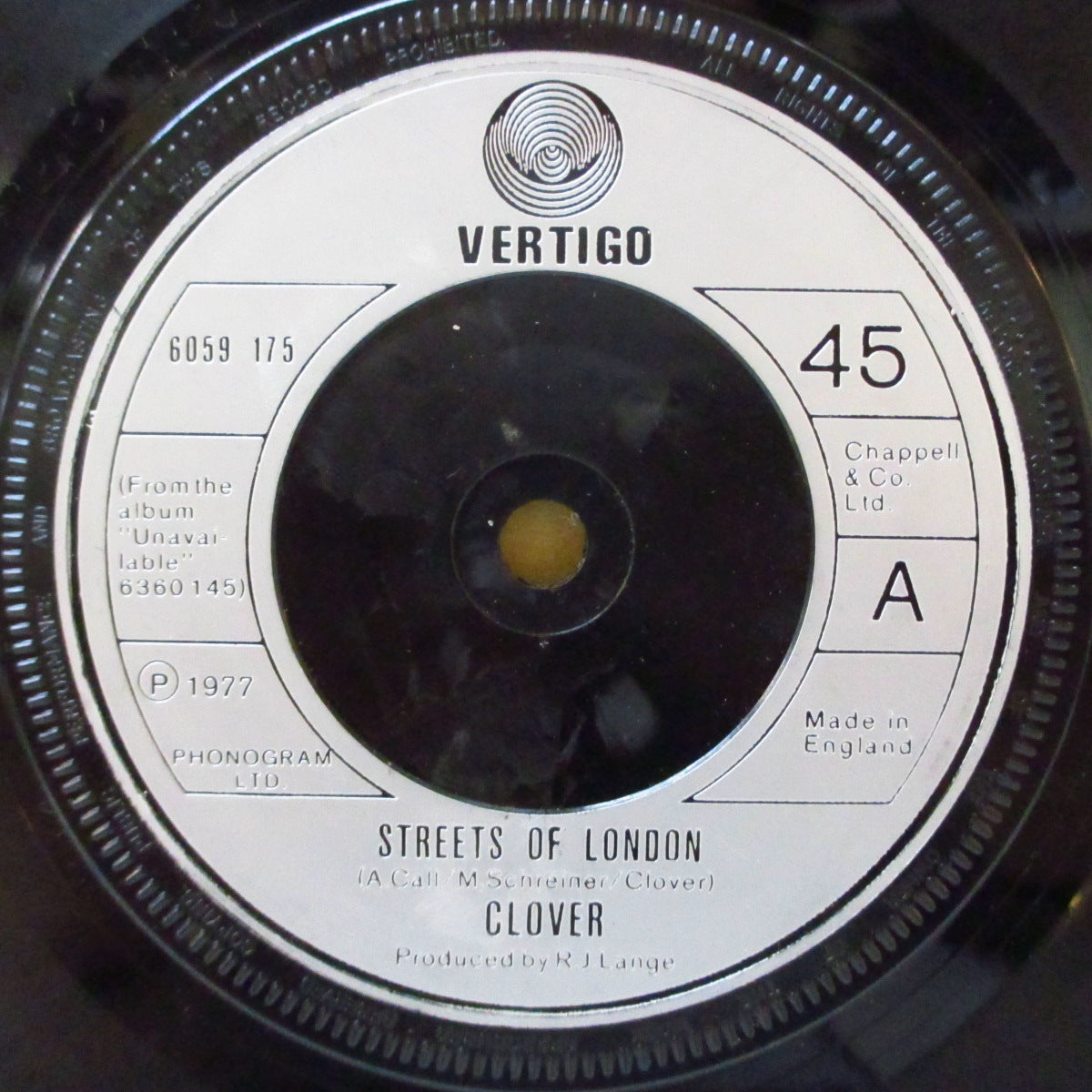 CLOVER (クローヴァー) - Streets Of London (UK '77 オリジナル 7インチ)