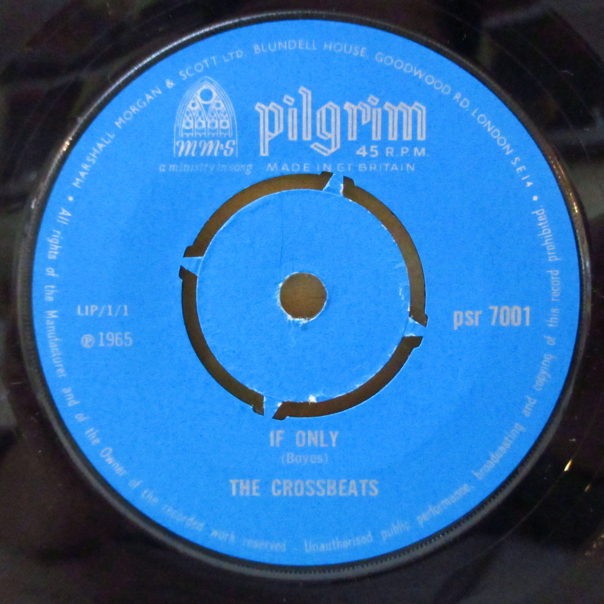 CROSSBEATS (クロスビーツ) - If Only (UK '65 オリジナル 7インチ+光沢固紙ジャケ)