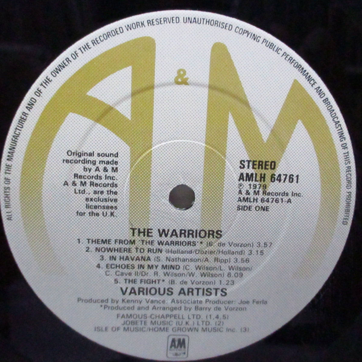 O.S.T. (映画『ウォリアーズ』サントラ盤!) - The Warriors : The Original Motion Picture Soundtrack (UK オリジナル LP/インナー無)