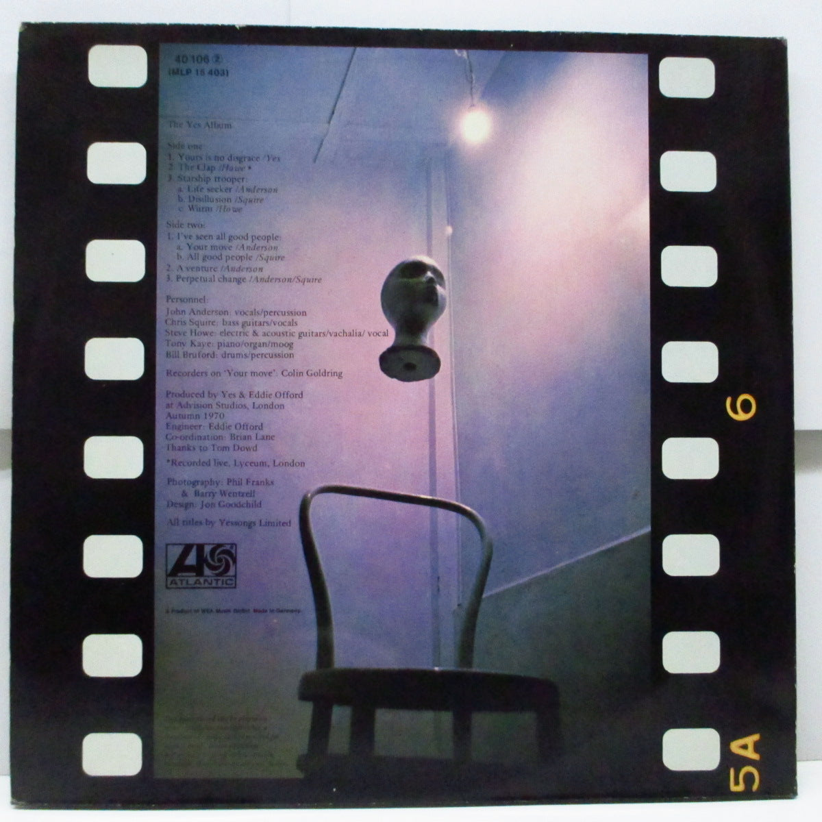 YES (イエス) - The Yes Album (Dutch 80's 再発 LP/光沢見開ジャケ)