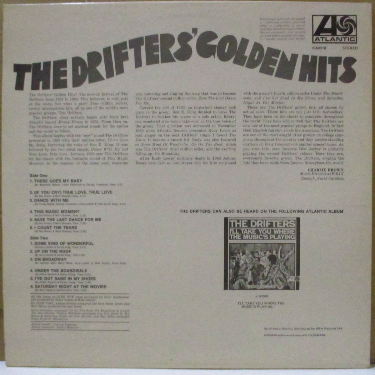 DRIFTERS, THE (ザ・ドリフターズ) - The Drifters' Golden Hits (UK 70's 再発「(ワーナーロゴ・リム)緑・オレンジ・ラベ」ステレオLP) ベスト全14曲。