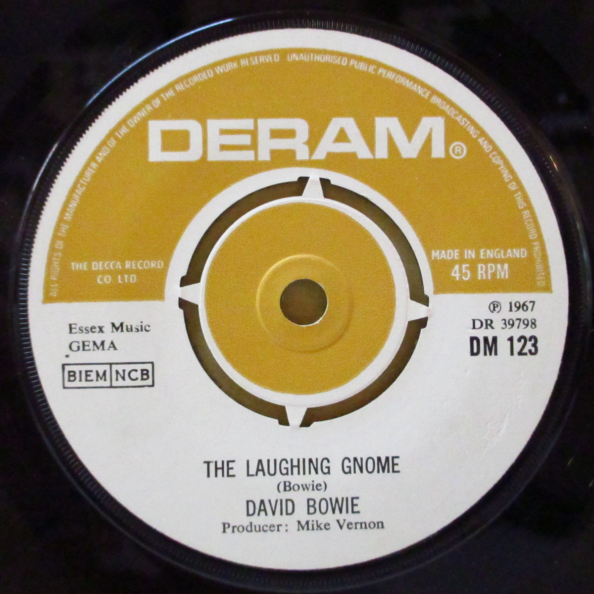 DAVID BOWIE (デヴィッド・ボウイ) - The Laughing Gnome (UK '73 再発ラウンドセンター」 7インチ+カンパニースリーブ) '67年名曲!