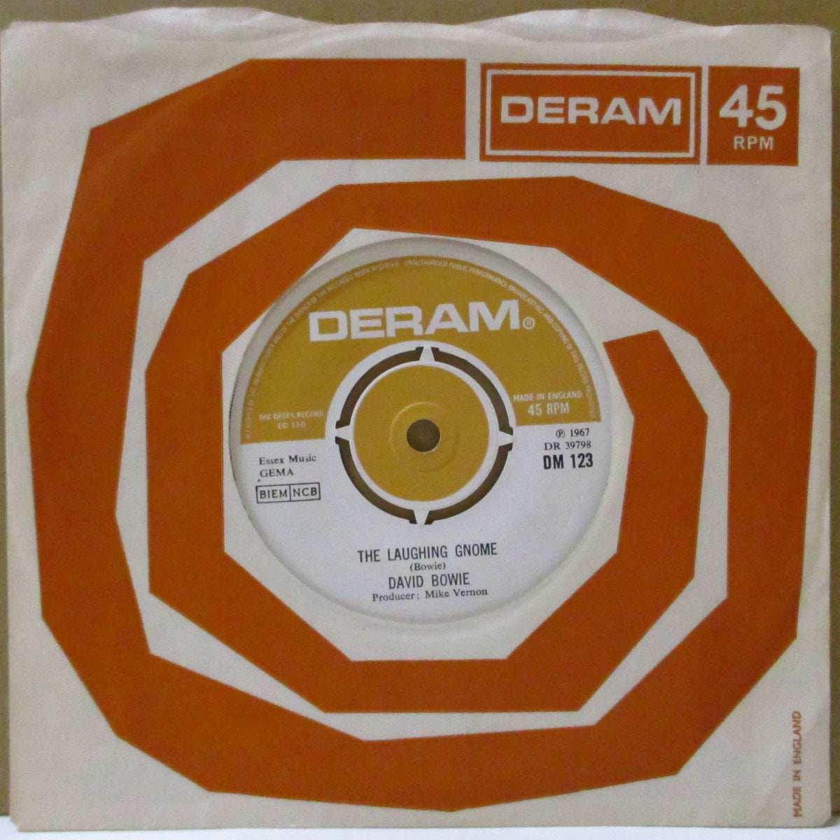 DAVID BOWIE (デヴィッド・ボウイ) - The Laughing Gnome (UK '73 再発ラウンドセンター」 7インチ+カンパニースリーブ) '67年名曲!