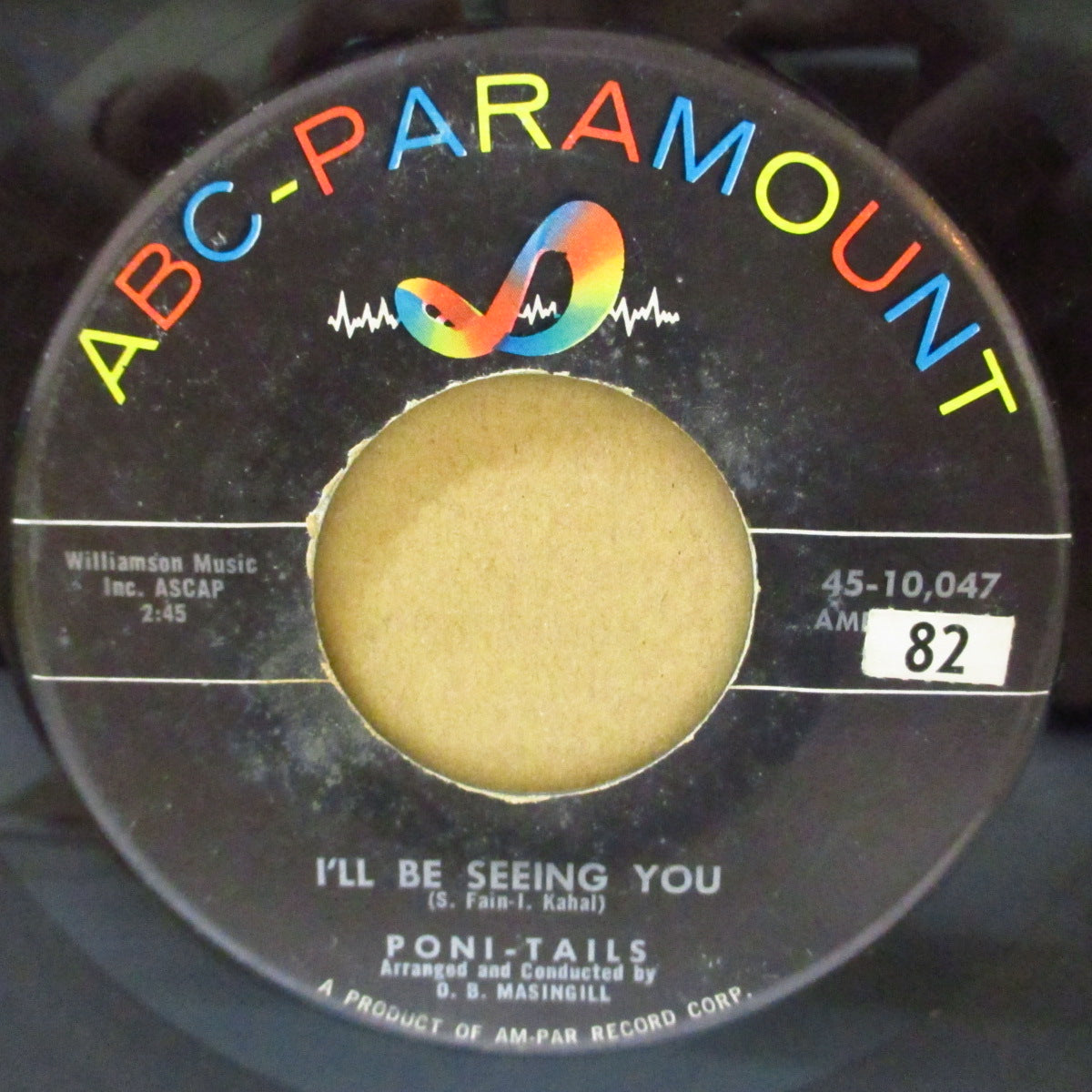 PONI-TAILS (ポニー・テイルズ) - I'll Be Seeing You (US '59 オリジナル7インチ+カンパニースリーブ)女子高生トリオ、古典曲の哀愁キュート・カヴァ!