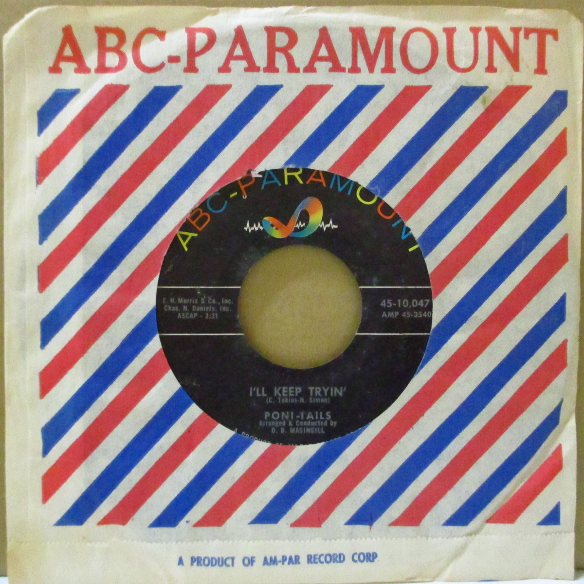 PONI-TAILS (ポニー・テイルズ) - I'll Be Seeing You (US '59 オリジナル7インチ+カンパニースリーブ)女子高生トリオ、古典曲の哀愁キュート・カヴァ!