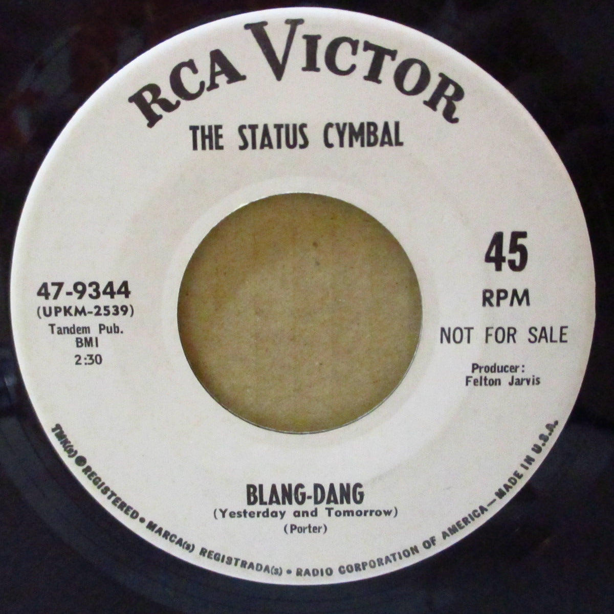 STATUS CYMBAL, THE (ザ・ステータス・シンボル) - Takin' My Time / Blang-Dang (US '67 プロモ・白ラベ7インチ) 両面ミディアム・サンシャイン・ポップ!