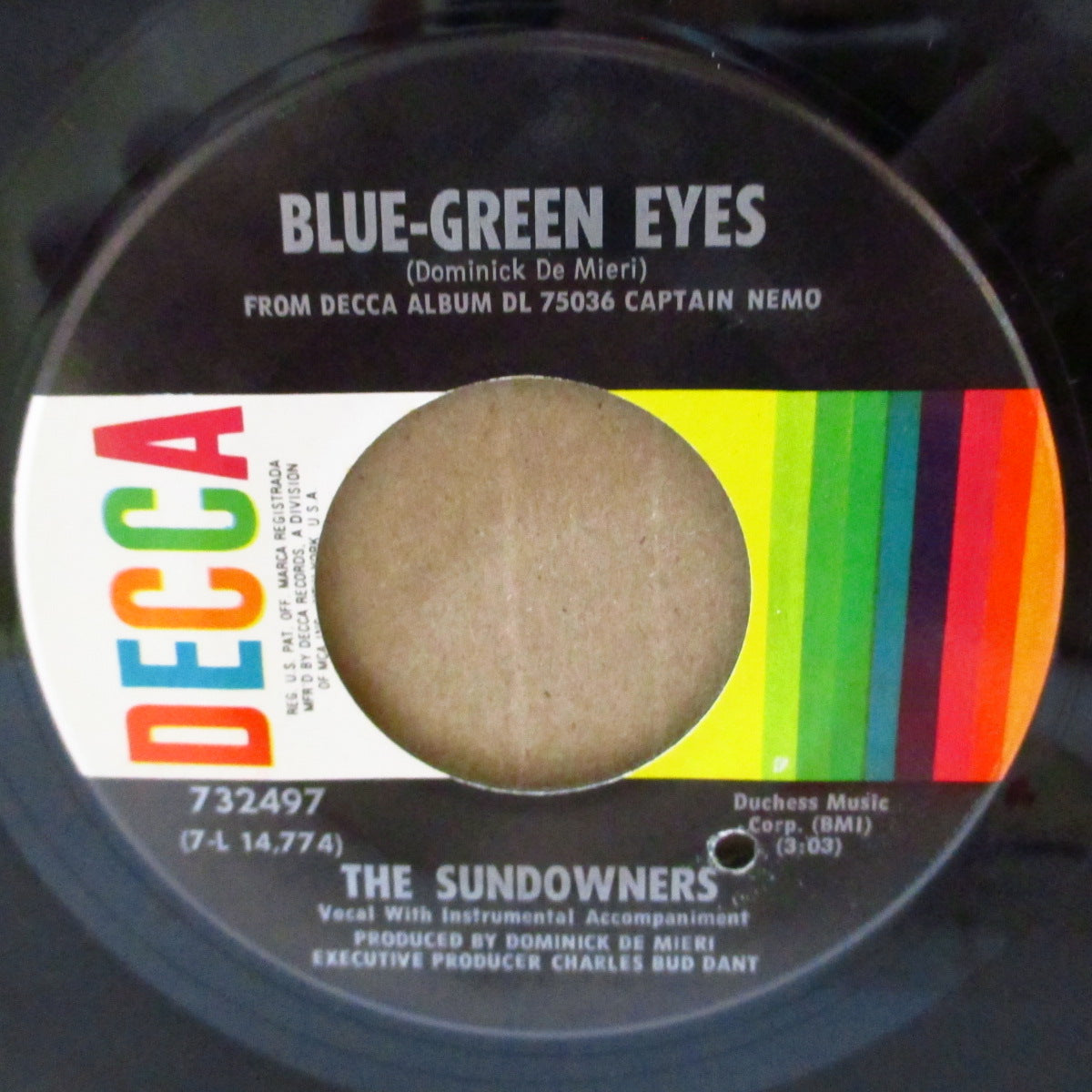 SUNDOWNERS, THE (ザ・サンダウナーズ) - Blue - Green Eyes (US '69 オリジナル 「ステレオ」7インチ)The WHO 直系MODガレージ・ビート!