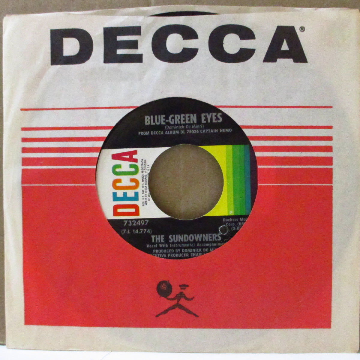 SUNDOWNERS, THE (ザ・サンダウナーズ) - Blue - Green Eyes (US '69 オリジナル 「ステレオ」7インチ)The WHO 直系MODガレージ・ビート!