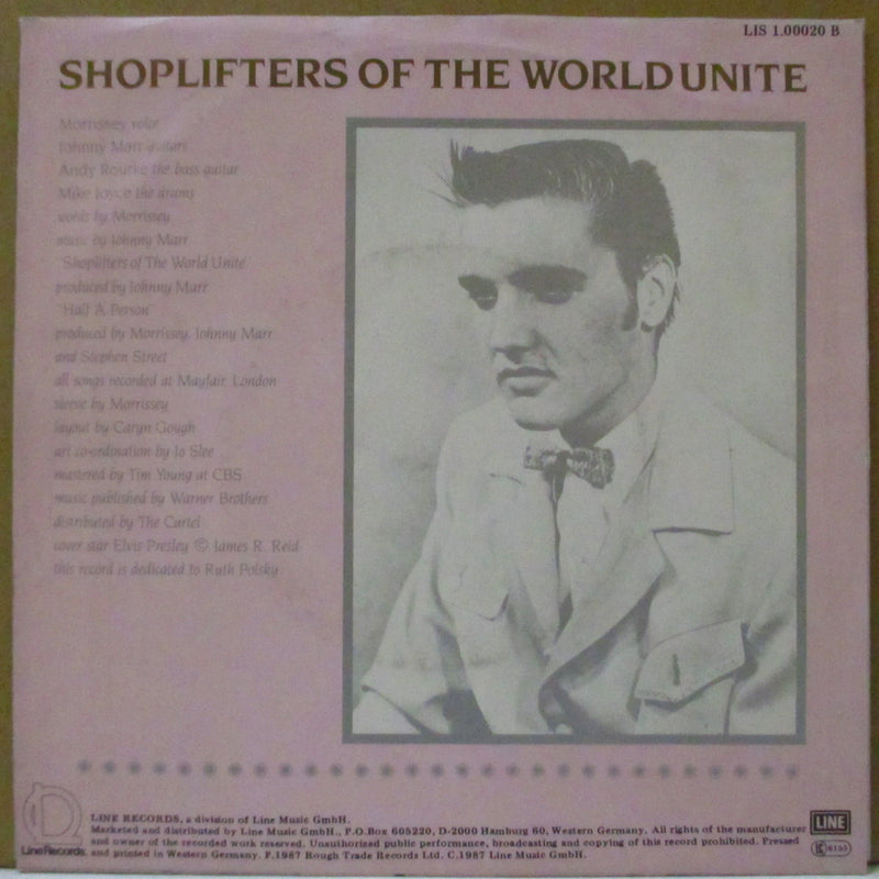 SMITHS, THE (ザ・スミス)  - Shoplifters Of The World Unite (Germany 限定 「クリアブルーヴァイナル」 7インチ+レアステッカー付き光沢ソフト紙ジャケ)