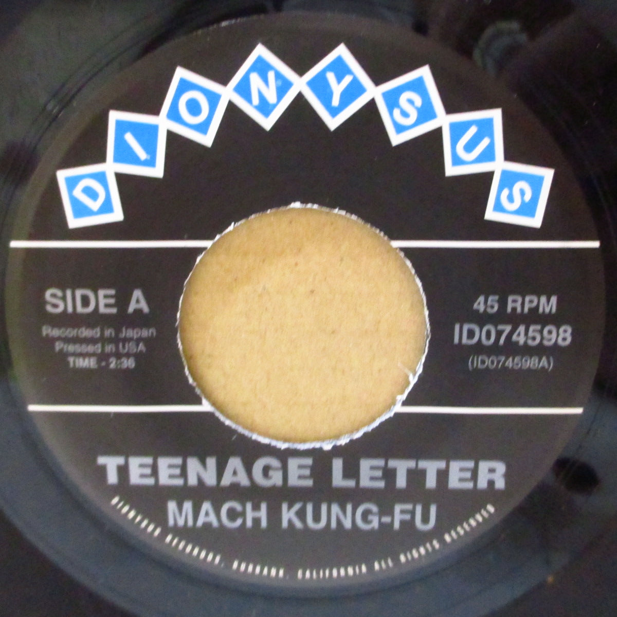 MACH KUNG FU (マッハ・カンフー) - Teenage Letter (US '98 オリジナル 7インチ/光沢固紙ジャケ)