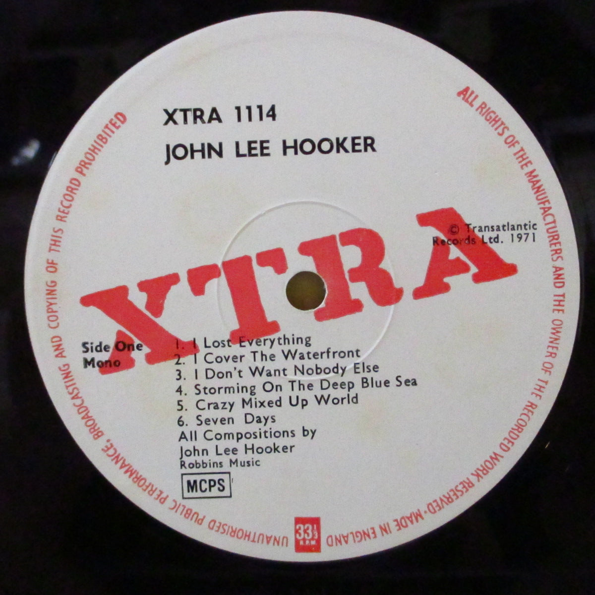 JOHN LEE HOOKER (ジョン・リー・フッカー) - John Lee Hooker (UK '71 再発モノラル LP/表面コーティング・ジャケ)「グラウンドホッグス」共演、'66年「 ... And Seven Nights」の英別題初回再発。