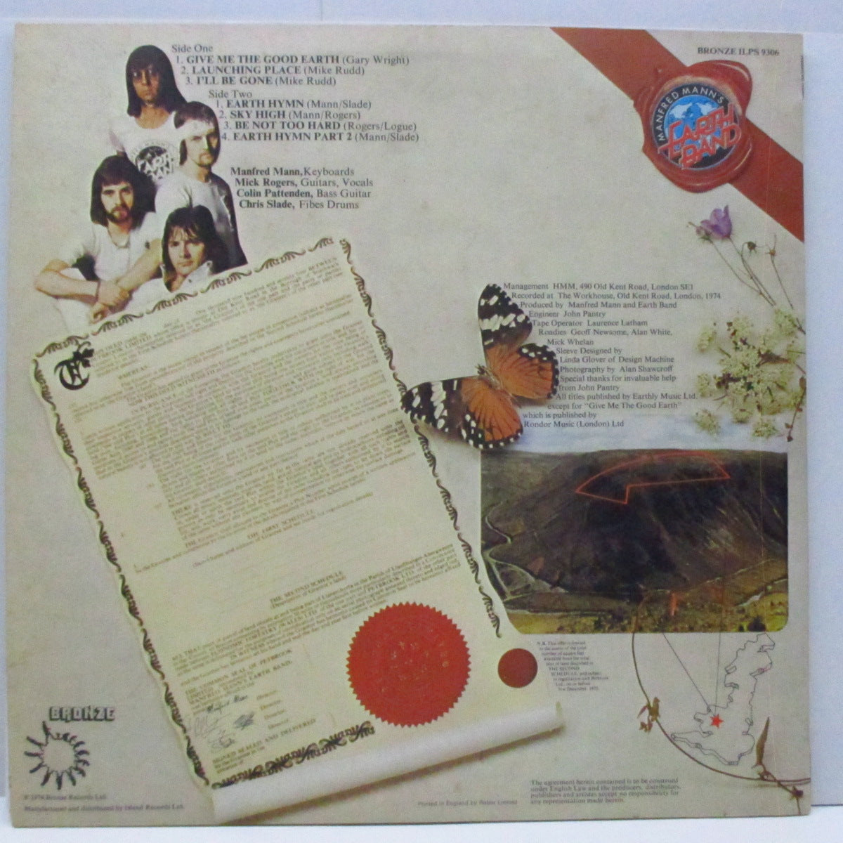 MANFRED MANN'S EARTH BAND (マンフレッド・マン) - The Good Earth (UK オリジナル「アイランド社リム」 LP+コーナーカット無インナー) '74年5枚目アルバム!