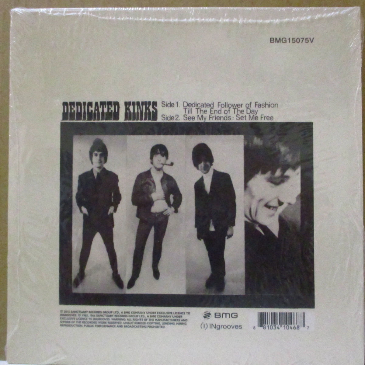 KINKS (キンクス) - Dedicated Kinks (US 「RSD / BLACK FRIDAY 2015」 3,350枚限定再発モノラル4曲入り 7インチ+レアステッカー付き光沢固紙ジャケ)