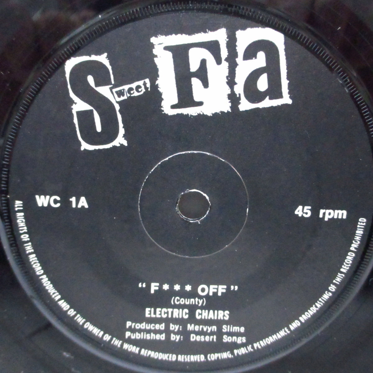 WAYNE COUNTY & THE ELECTRIC CHAIRS (ウェイン・カウンティ & ジ・エレクトリック・チェアーズ) - Fuck Off / On The Crest (UK オリジナル 7"/光沢固紙折り返しジャケ)