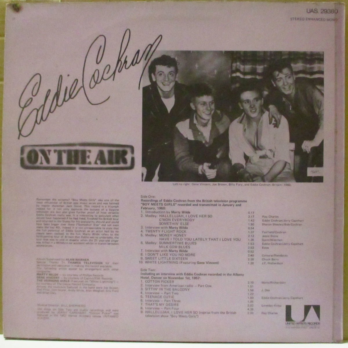 EDDIE COCHRAN (エディ・コクラン) - On The Air (UK '72 オリジナル・ステレオ LP/表面コーティング・ジャケ)