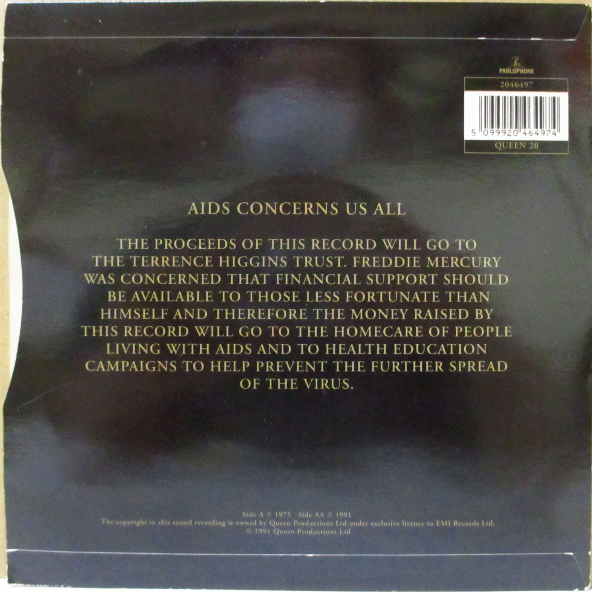 QUEEN (クイーン) - Bohemian Rhapsody (UK '91 再発「銀プラスチックラベ・フラットセンター」 7インチ+新装光沢固紙ジャケ)