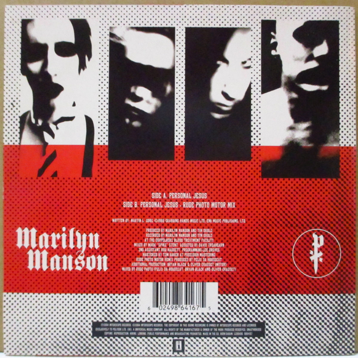 MARILYN MANSON (マリリン・マンソン) - Personal Jesus (EUオリジナル 7インチ+光沢固紙ジャケ)