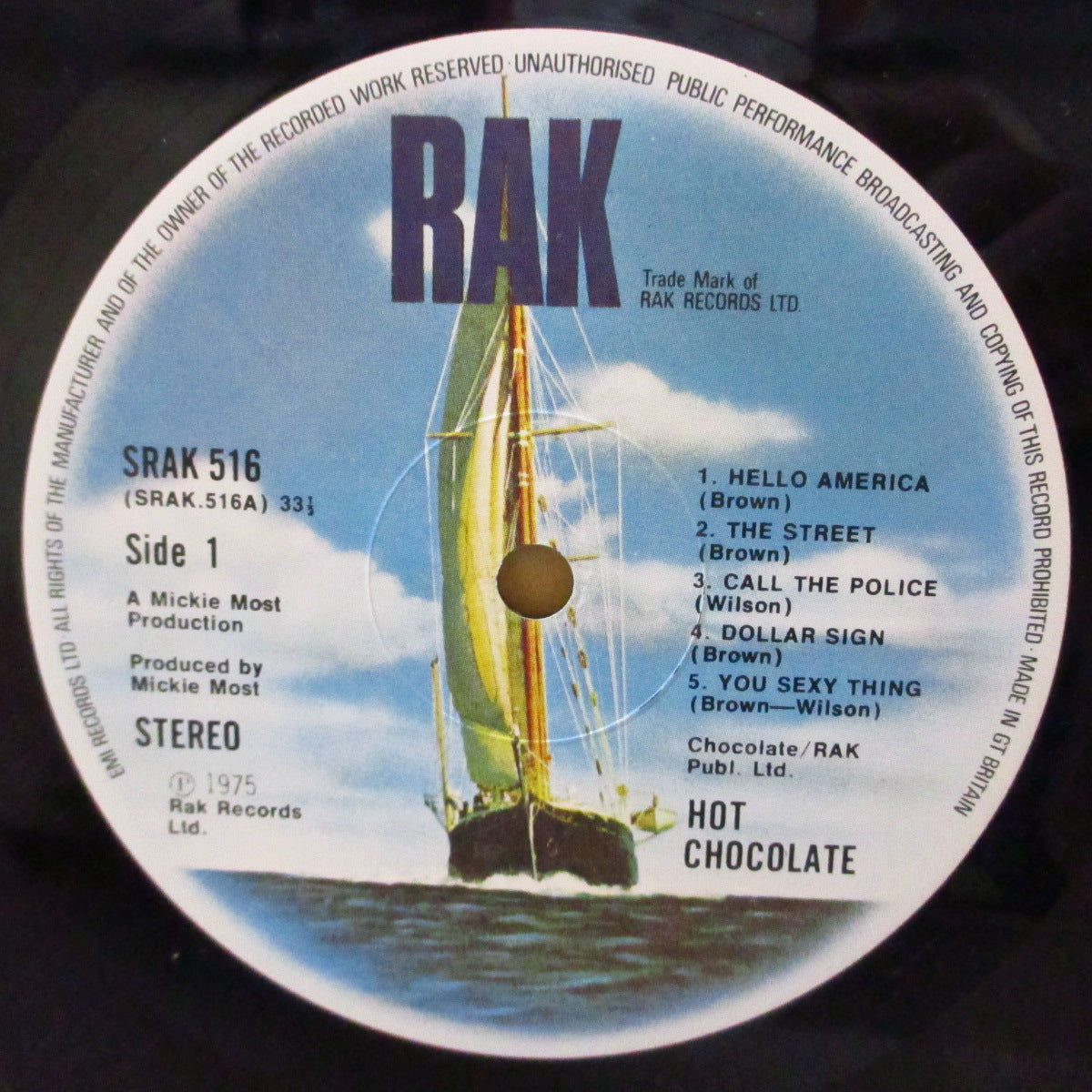 HOT CHOCOLATE (ホット・チョコレート) - Hot Chocolate (UK '75 オリジナル・ステレオ LP/両面コーティング・ジャケ)名作セカンド・アルバム