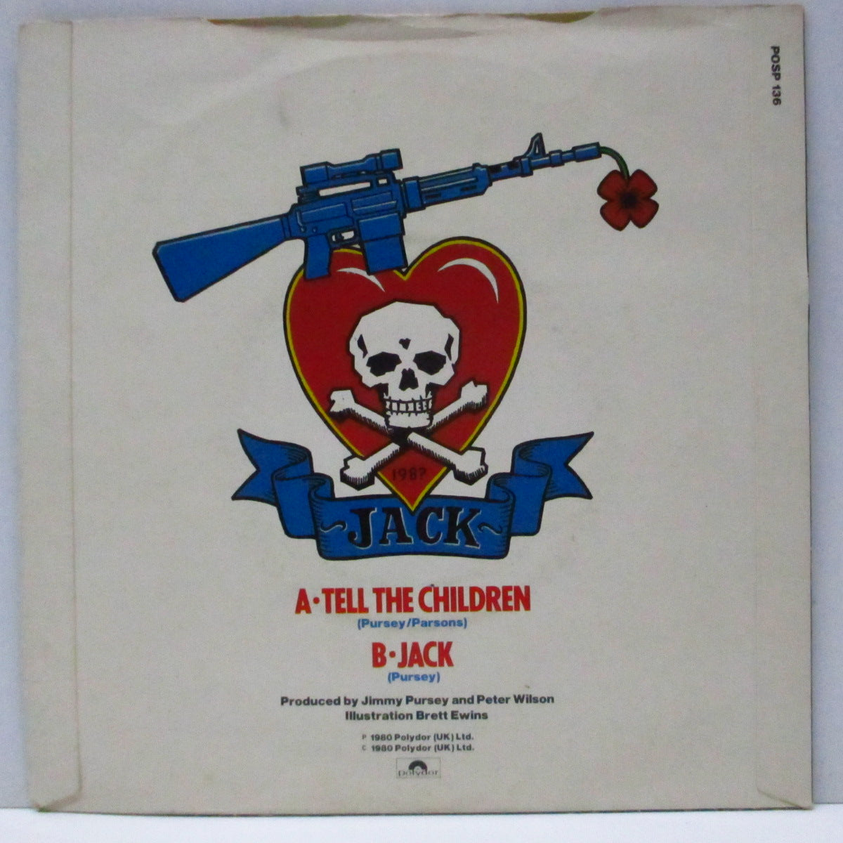 SHAM 69 (シャム 69) - Tell The Children (UK オリジナル「フラットセンター」7"/光沢固紙折り返しジャケ) B面アルバム未収録 !