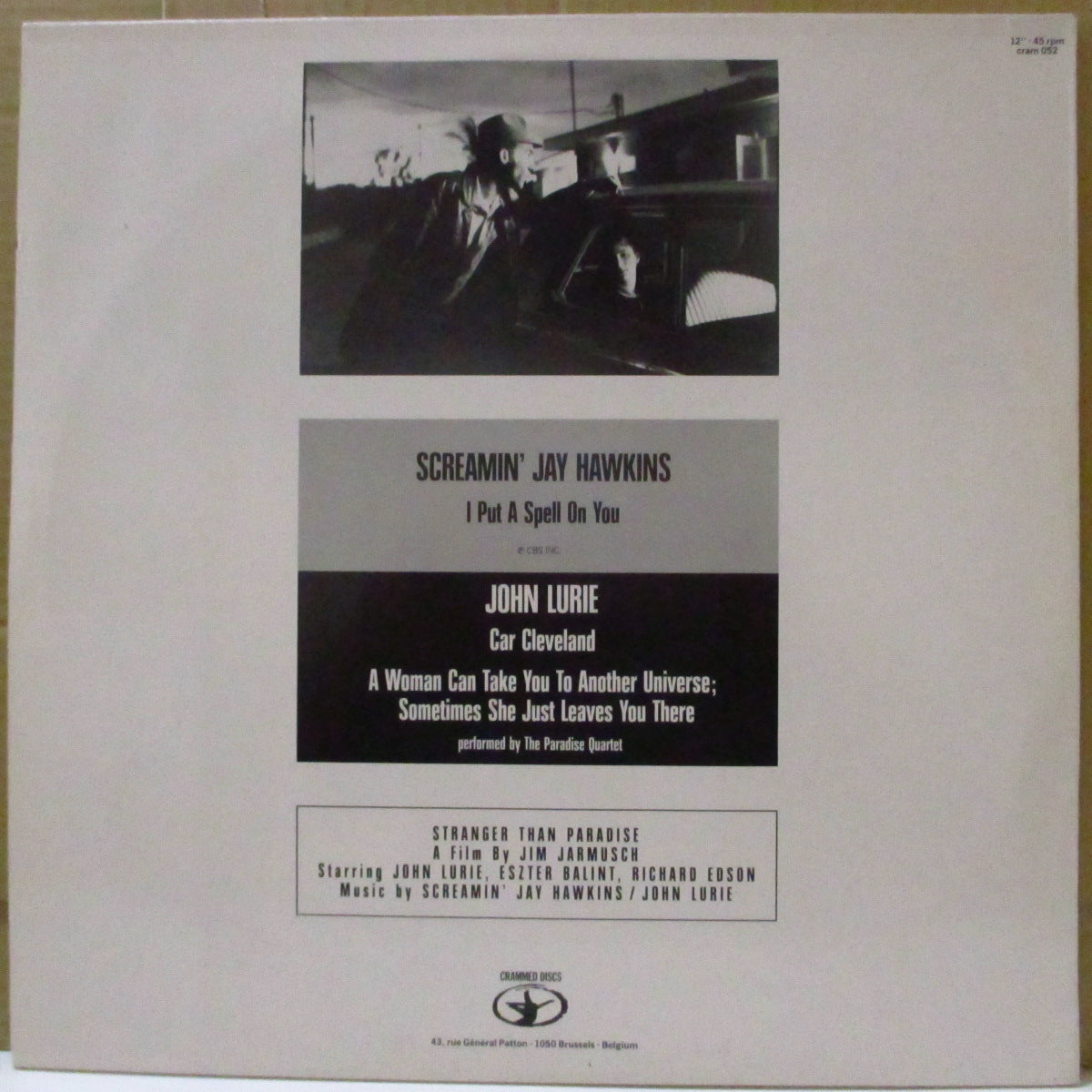 SCREAMIN' JAY HAWKINS / JOHN LURIE (スクリーミン・ジェイ・ホーキンス / ジョン・ルーリー) - From The Original Soundtrack Of The Film 'Stranger Than Paradise': I Put A Spell On You (EU '87 オリジナル・3曲入り12インチ)「ストレンジャー・ザン・パラダイス」のサントラ