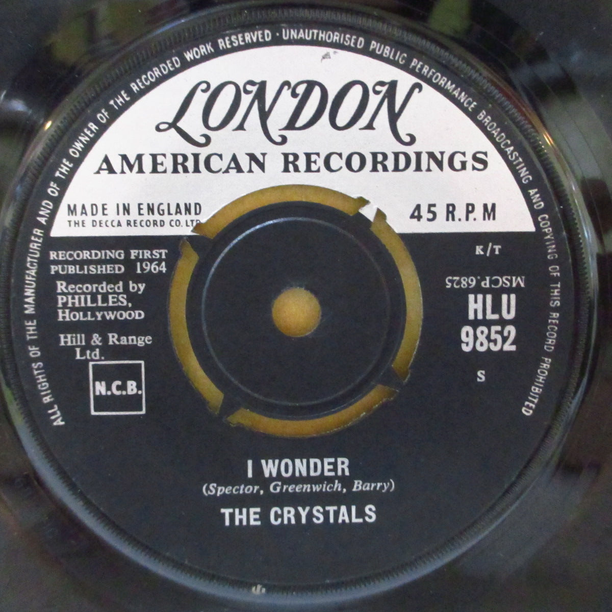 CRYSTALS, THE (ザ・クリスタルズ) - I Wonder / Little Boy (UK '64 オリジナル「プッシュアウト・センター」 7インチ+カンパニー・スリーブ)英国独自シングル!