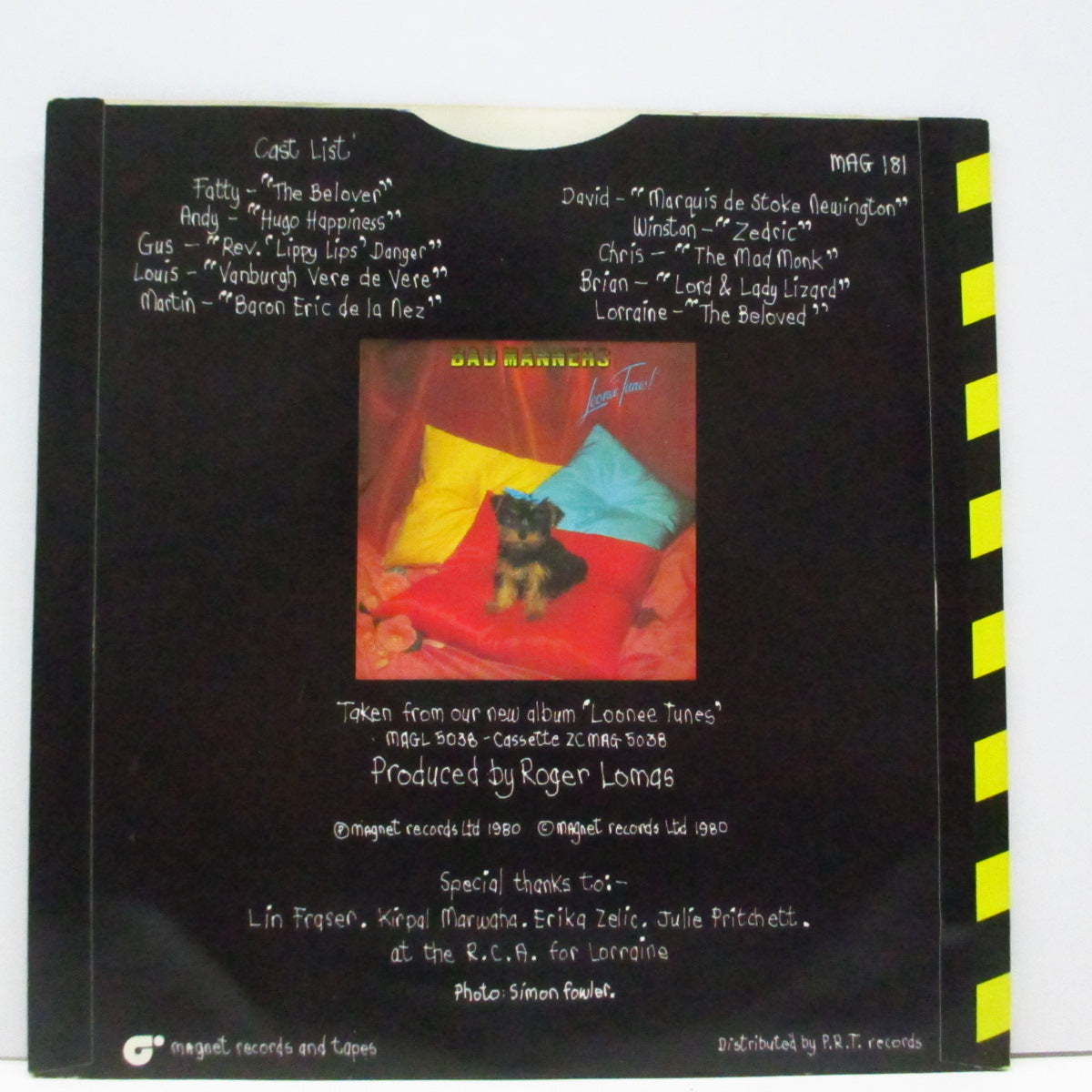 BAD MANNERS (バッド・マナーズ) - Lorraine (UK オリジナル「フラットセンター#2」7"+光沢ソフト紙ジャケ)