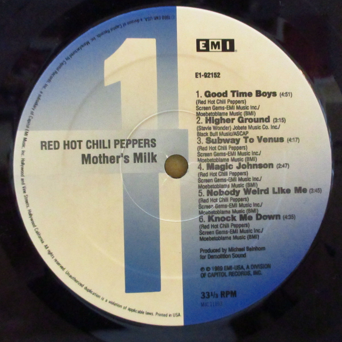 RED HOT CHILI PEPPERS (レッド・ホット・チリ・ペッパーズ) - Mother's Milk (US 初回オリジナル LP) '89年4thアルバム