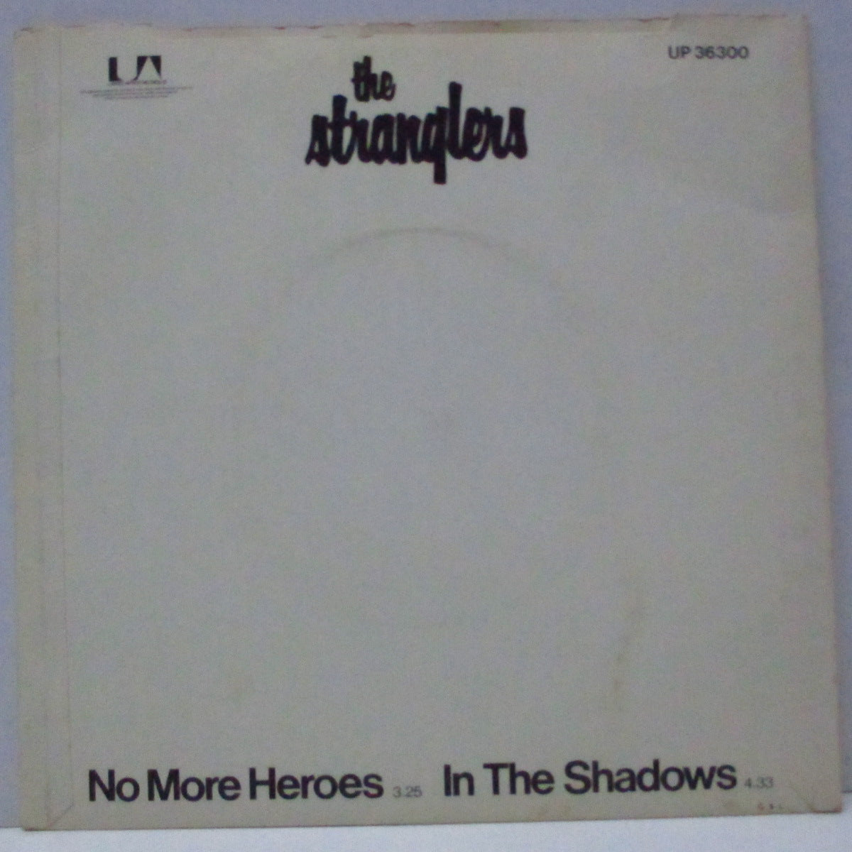 STRANGLERS, THE (ストラングラーズ ) - No More Heroes (UK 「初回オリジナル花輪ラベ」ラウンドセンター 7"/光沢紙固紙折り返ジャケ)