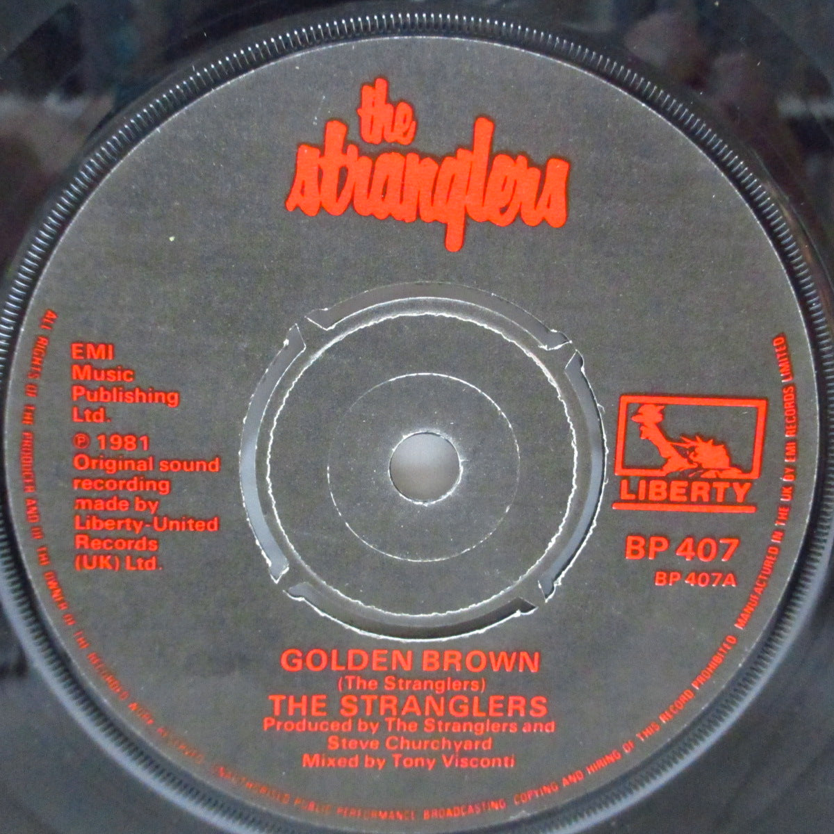 STRANGLERS, THE (ストラングラーズ ) - Golden Brown (UK オリジナル「ラウンドセンター」7"/「初回金ロゴ」光沢ソフト紙折り返しジャケ)
