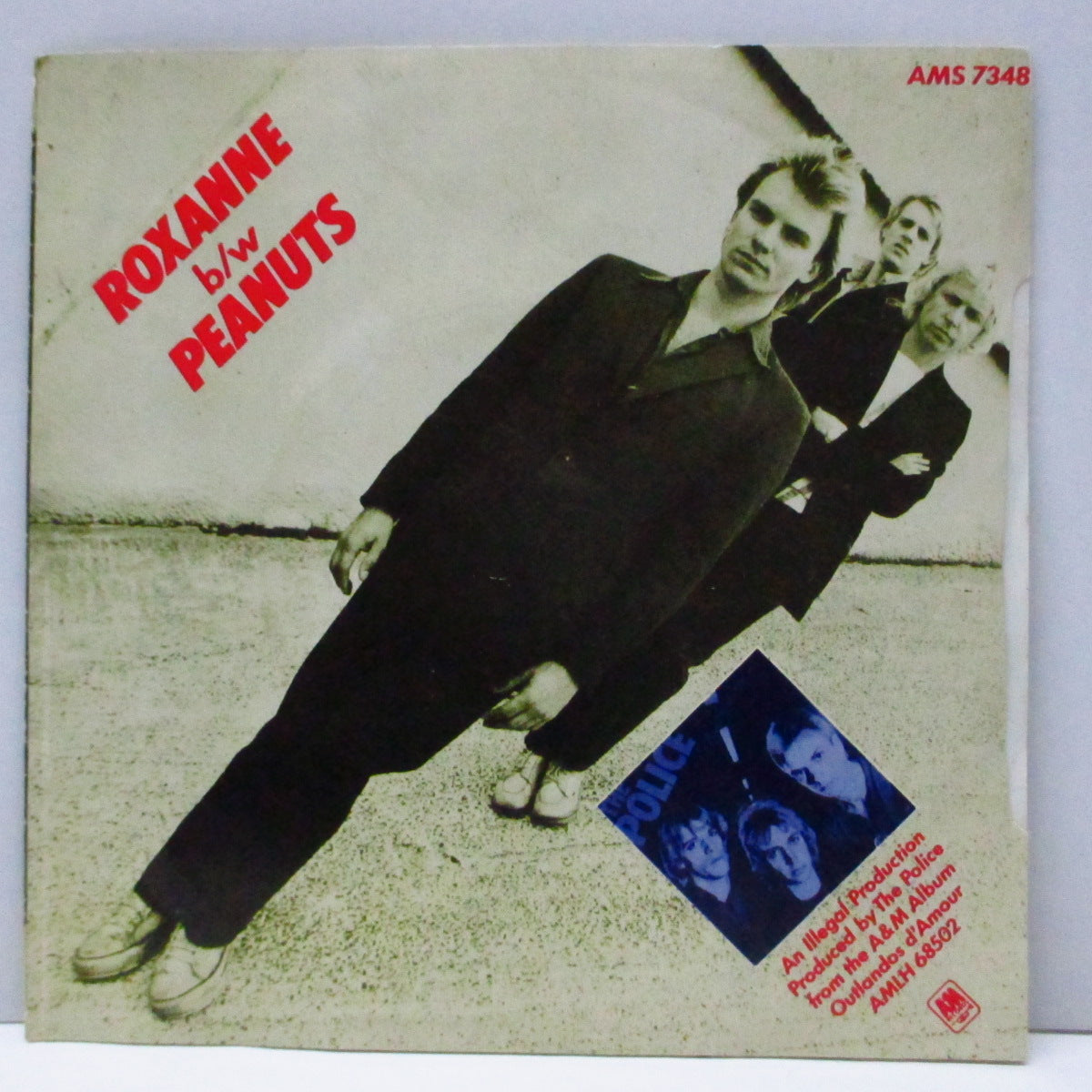 POLICE, THE (ザ ・ポリス) - Roxanne / Peanuts (UK '79 再発「金ロゴ」フラットセンター「青盤」ステレオ 7"/光沢ソフト紙「グループ写真」ジャケ)