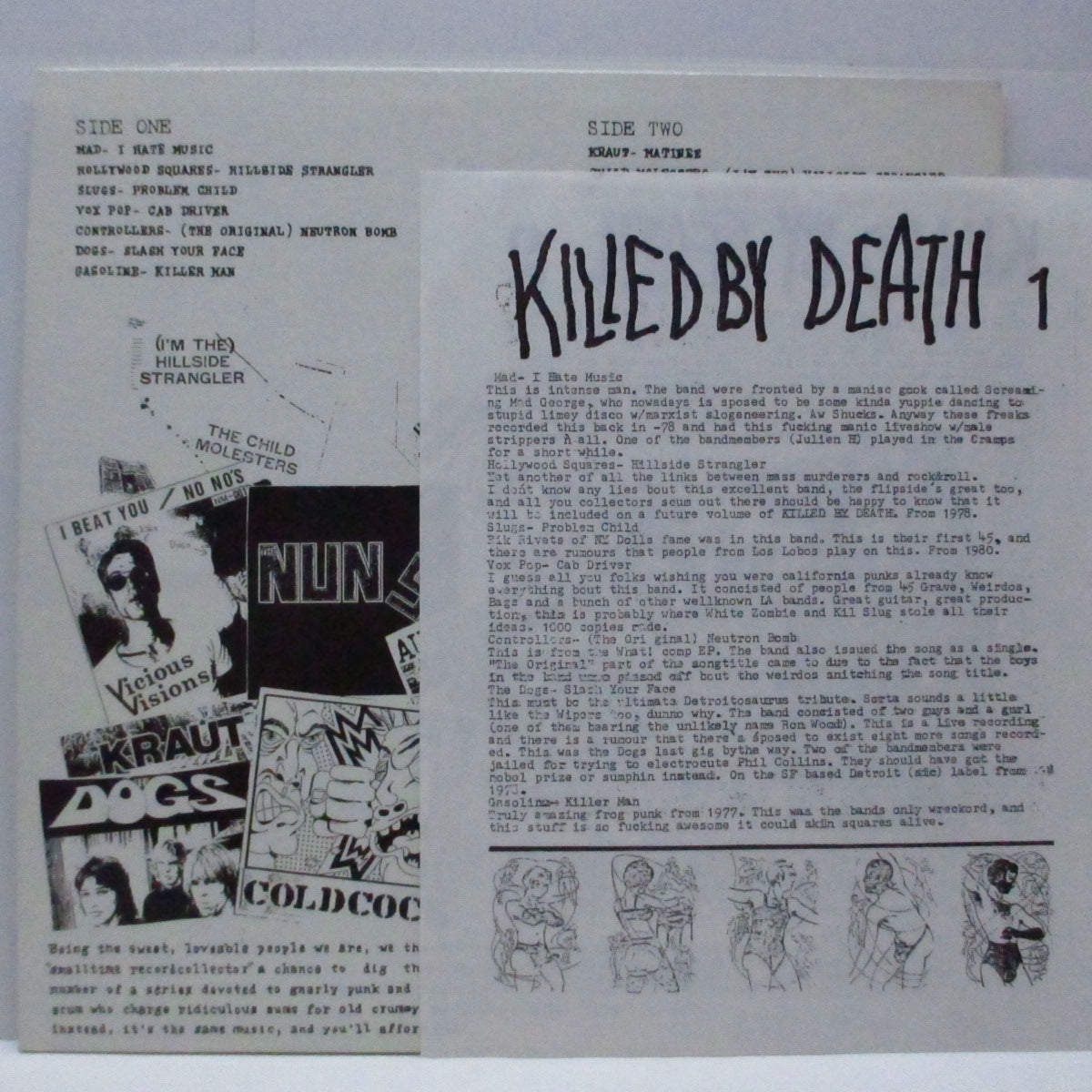 V.A. ('77-'82年各国レアパンク・コンピ) - Killed By Death #1 (US 90's 再発「ホワイトヴァイナル」LP+「白紙」インサート)