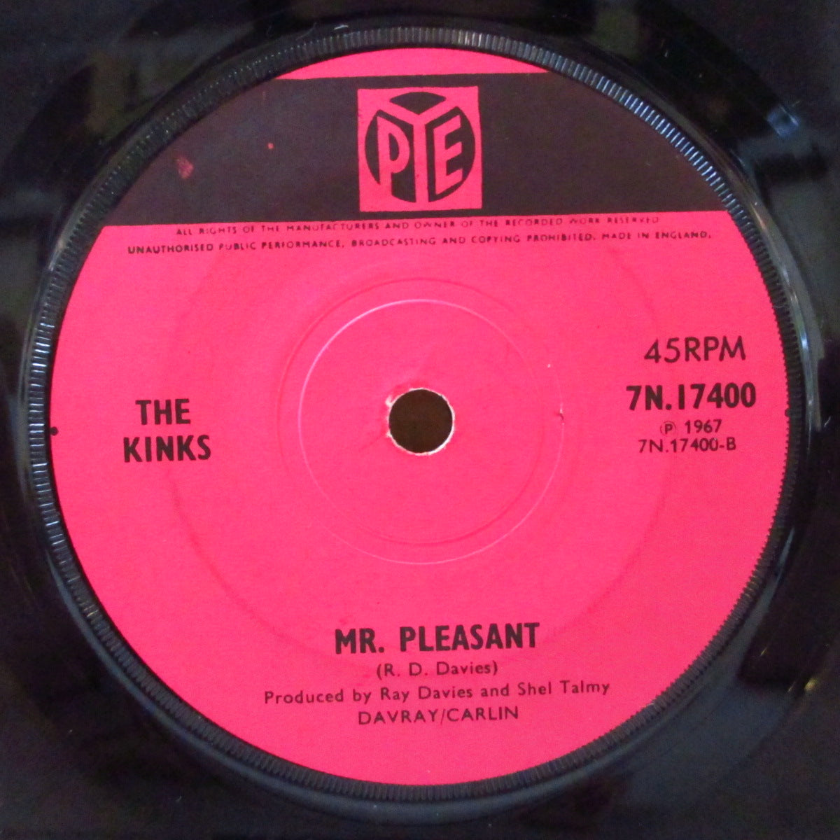 KINKS (キンクス) - Autumn Almanac (UK '67 オリジナル「黒&ピンク紙ラベ・フラットセンター」7インチ+PYE社カンパニースリーブ)