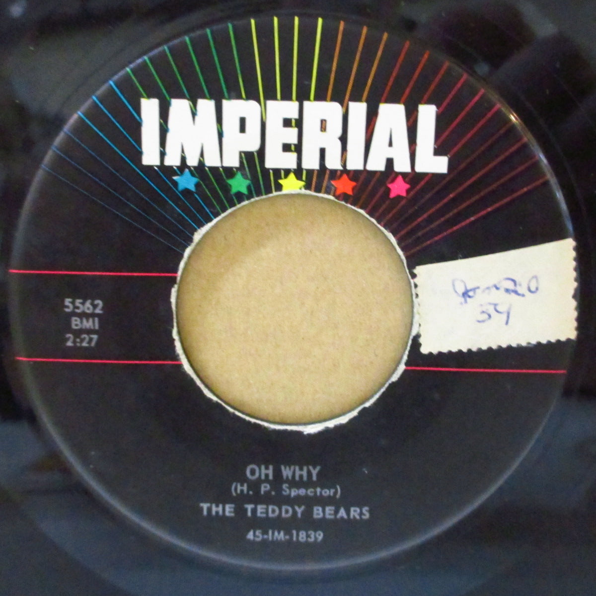 TEDDY BEARS, THE (ザ・テディ・ベアーズ=フィル・スペクター在籍) - Oh, Why (US オリジナル 7インチ/品番に「X」無しver) 自作ティーン・バラッド