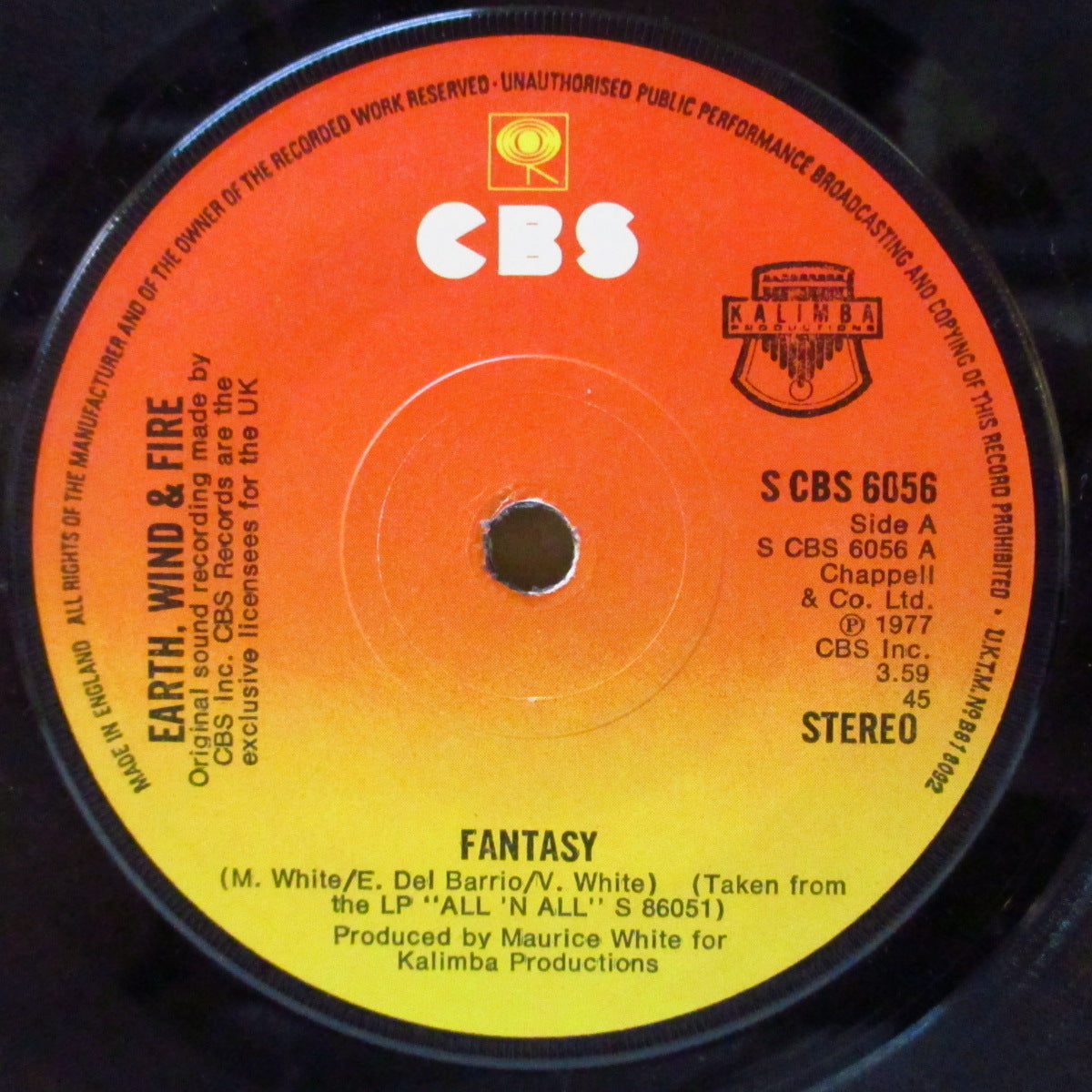 EARTH, WIND & FIRE (アース・ウィンド・アンド・ファイアー) - Fantasy (UK '78 オリジナル 7インチ)ディスコ・クラシック!