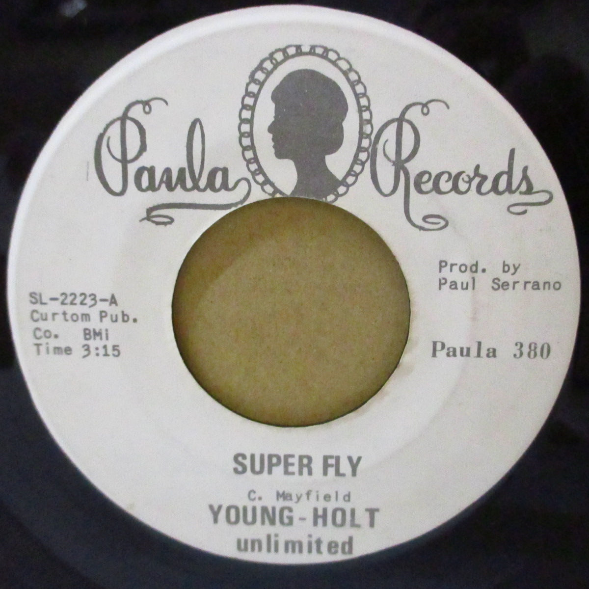 YOUNG HOLT UNLIMITED (ヤング・ホルト・アンリミテッド) - Super Fly / Give Me Your Love (US '73 プロモ・白ラベ 7インチ)カーティス・メイフィールド名曲のファンキーラテンソウル調インスト・カヴァ!