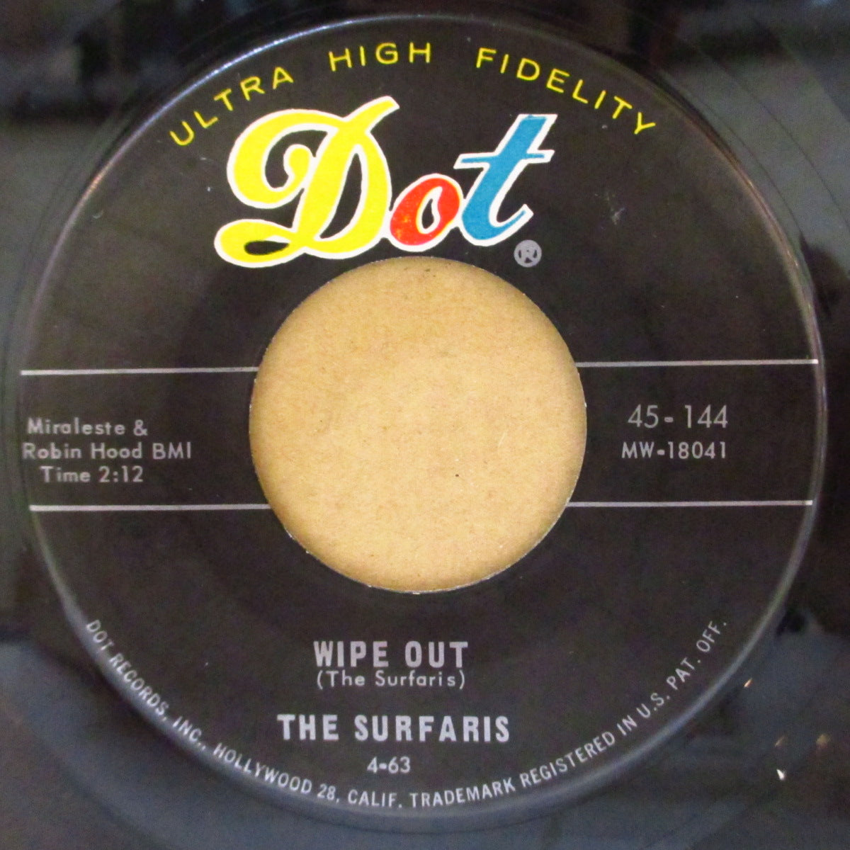 SURFARIS, THE (ザ・サーファリーズ) - Wipe Out / Surfer Joe (US '66 ドット社再発 7インチ)サーフ・ギター・インスト名曲 & 唄入りサーフ・ポップ名曲!