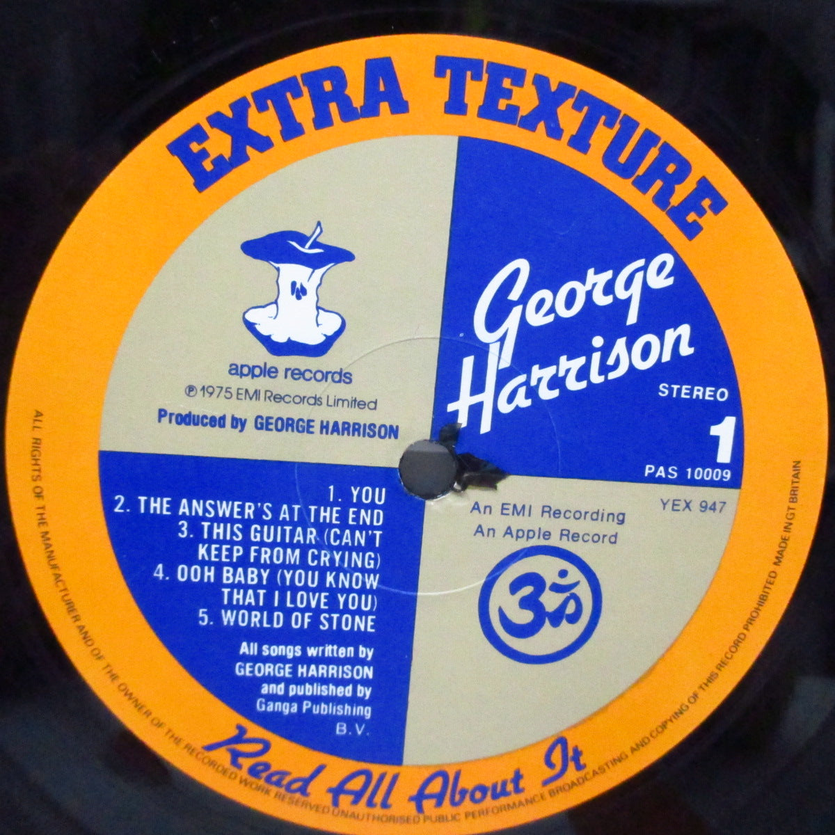 GEORGE HARRISON (ジョージ・ハリスン) - Extra Texture (UK オリジナル LP+インナー/「テクスチャードエンボス」ジャケ)