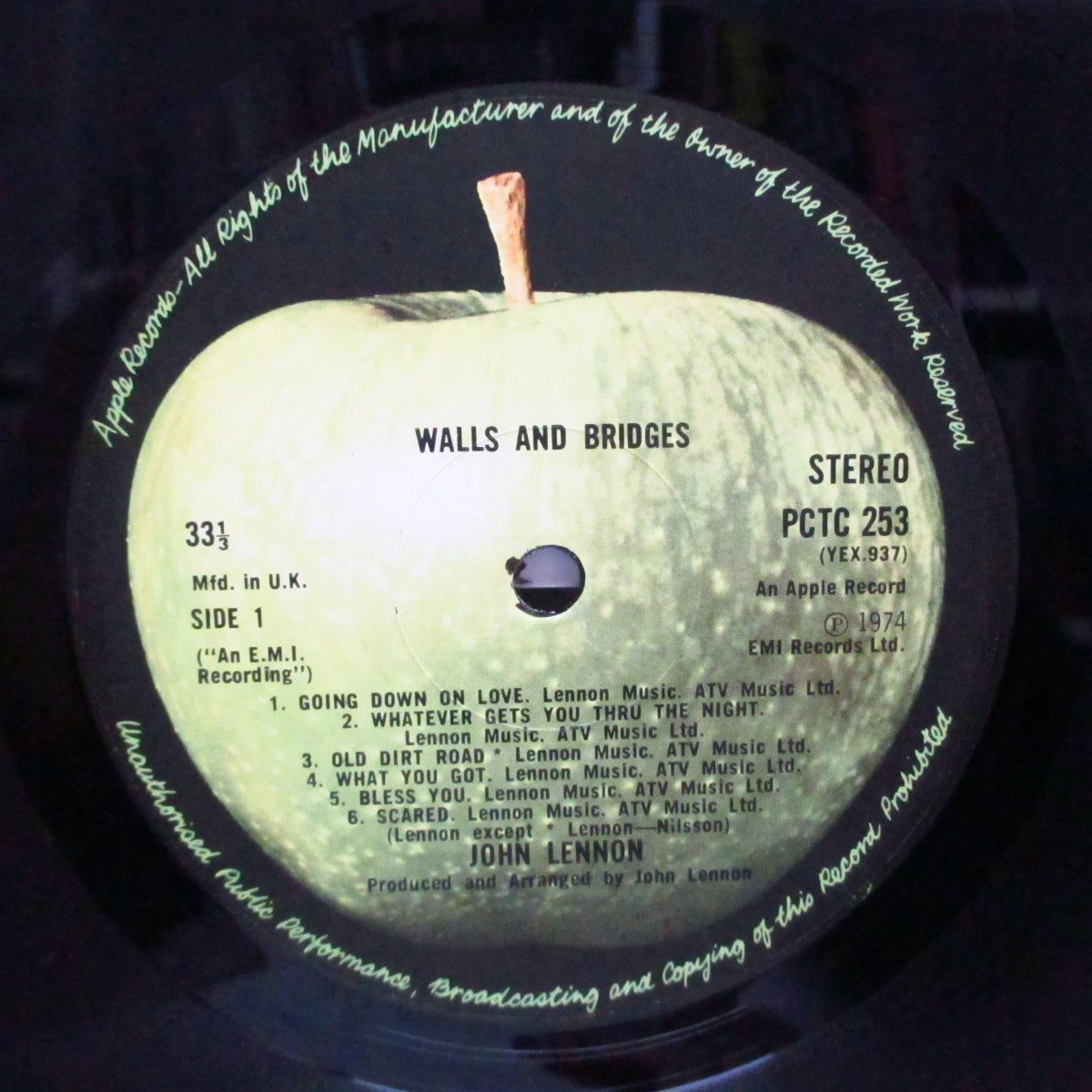 JOHN LENNON (ジョン・レノン) - Walls & Bridges (UK 70's セカンドプレス LP+インナー、ブックレット/「左横開き」光沢パズルジャケ「完品」)
